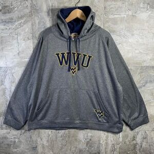 West Virginia mountaineers‎ University hoodie Men's 2XL Grey Embroidered #WVU